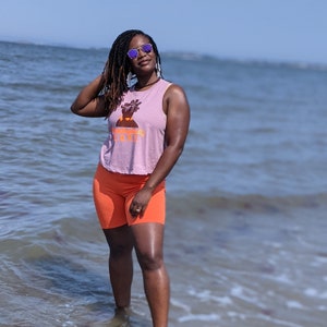 Thin Racerback Cropped Tank, Unapologetically D.O.P.E, Beach Vibes, Black Queen, Gift for Black Queen, Vacation attire, Black Queen Energy