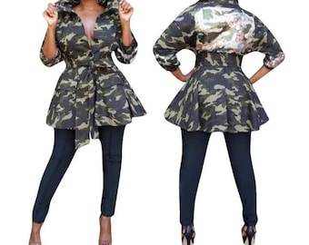 plus size army fatigue jacket