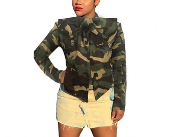 army fatigue bubble jacket