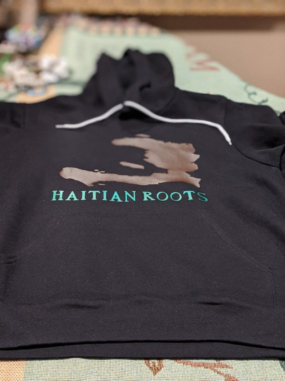 HAITIAN Lightweight Hoodie, Haitian creole Shirt, Haitian Sweatshirt, Haitian Roots, Haitian Pride, Proud Haitian, Desert Sand, Black Hoodie