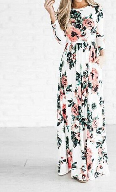 Long Floral Dress - Etsy