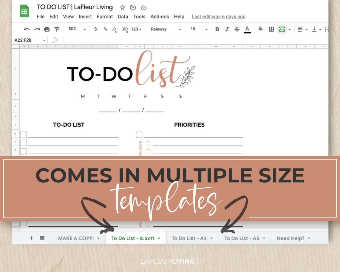 Cute to do list template google docs - gertluna