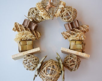Pollock’s Playful Wreath | Natural, Safe, Non-Toxic, Handmade Chew Toy for Rabbit, Guinea Pig, and Other Small Pets