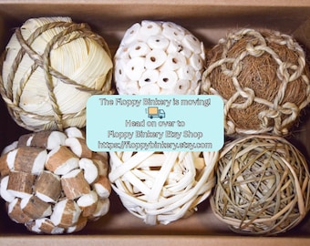 Bunny Ball Box | Natural, Safe, Non-Toxic, Handmade Chew Toy for Rabbit, Guinea Pig, and Other Small Pets