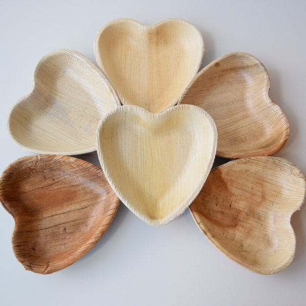 Heart Palm Leaf Bowls | 6 Pack | 4.5 inches | Natural, Safe, Non-Toxic, Chew Toy for Rabbit, Guinea Pig, and Other Small Pets