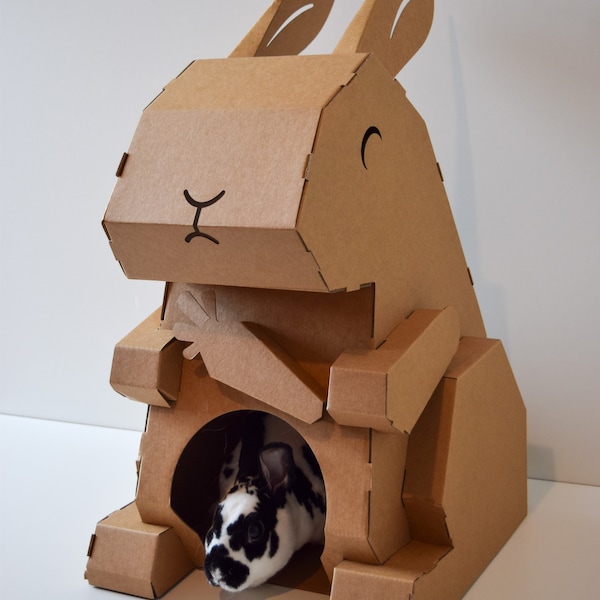 Gideon’s Hideout | Cardboard House For Rabbits | Hideout and Chew!