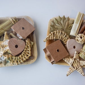 Mini paquete de juguetes / Juguete masticable natural, seguro, no tóxico y hecho a mano para conejos, cobayas y otros pequeños