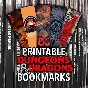 Dungeons and Dragons Inspired Printable Bookmarks 5 Digital Download ...