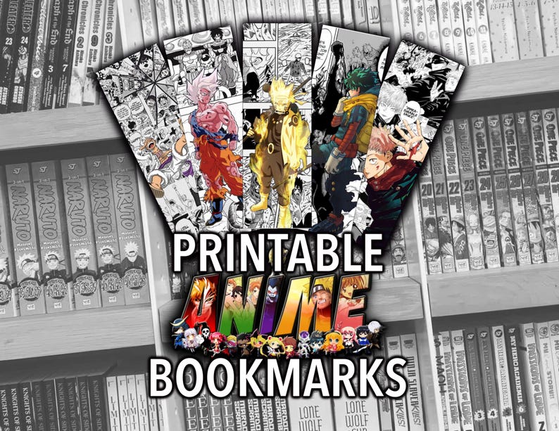 ANIME Printable Bookmarks 5 Digital Download JPG Bookmarks Naruto, Deku ...