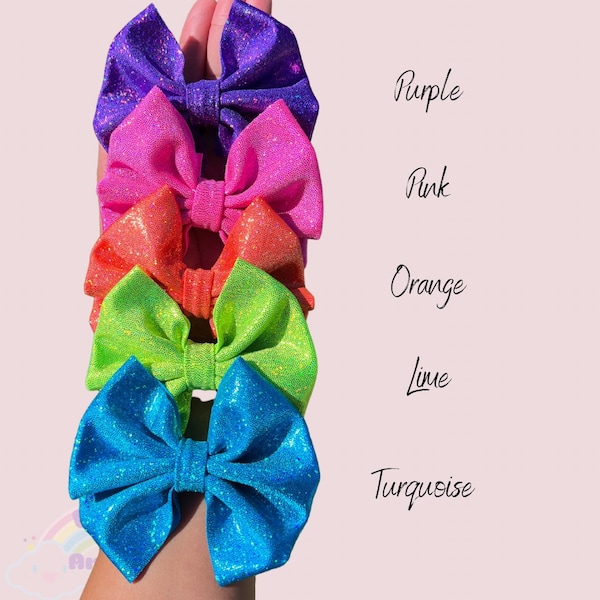 Neon Holographic fabric bows