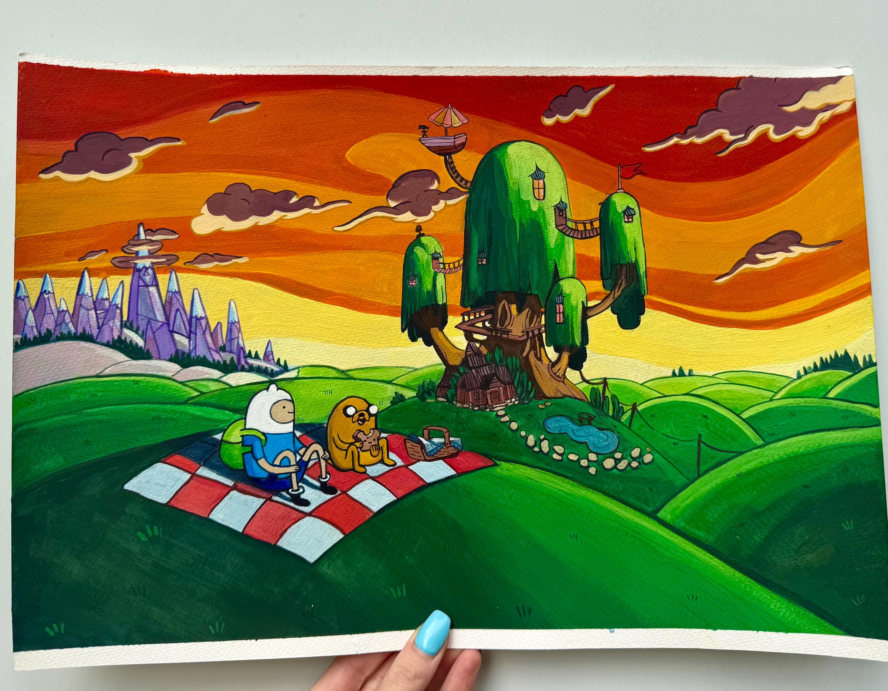 絵画 adventure time painting Adventure Time Painting - Etsy