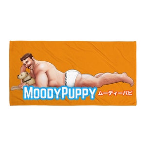 Moody Puppy Gay Orang Beach Towel