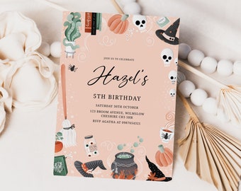 Witch Birthday Invitation Witch Halloween Birthday Invitation Halloween Birthday Party Halloween Party Invite Birthday Witch - Any Age