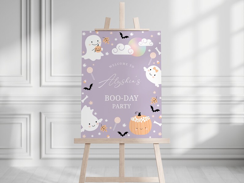 Editable Halloween Birthday Welcome Sign Boo-day Sign Spooky - Etsy