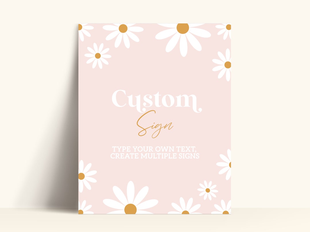 Customizable Daisy Signs Daisy 1st Birthday Retro Daisy Party Decor