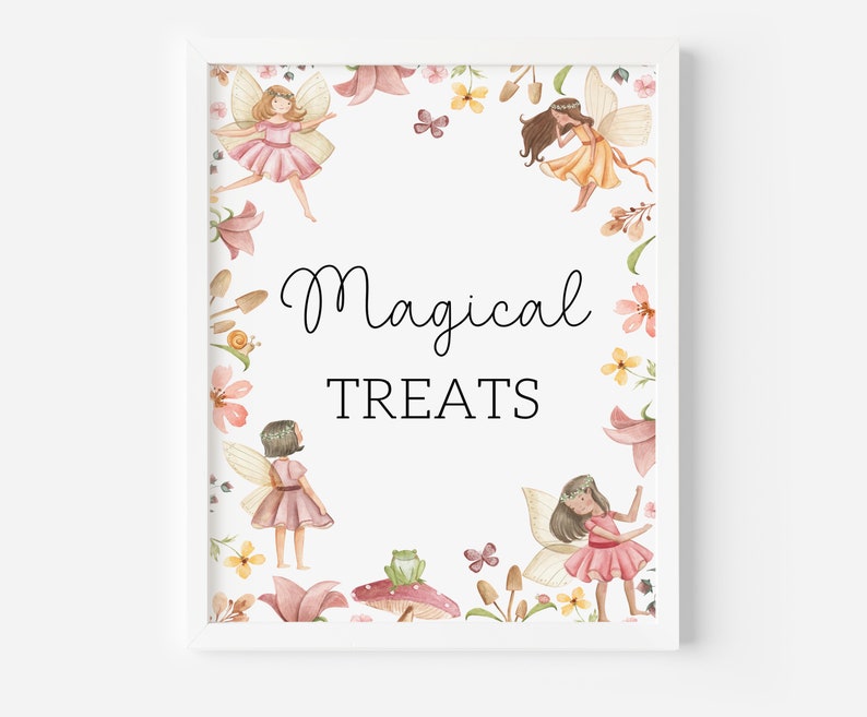 Printable Fairy Party Sign Fairy Party Decor Magical Treats Etsy UK