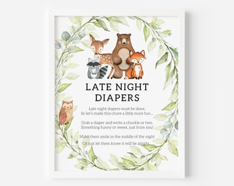 Woodland Diaper Thoughts Sign INSTANT DOWNLOAD Forest - Etsy