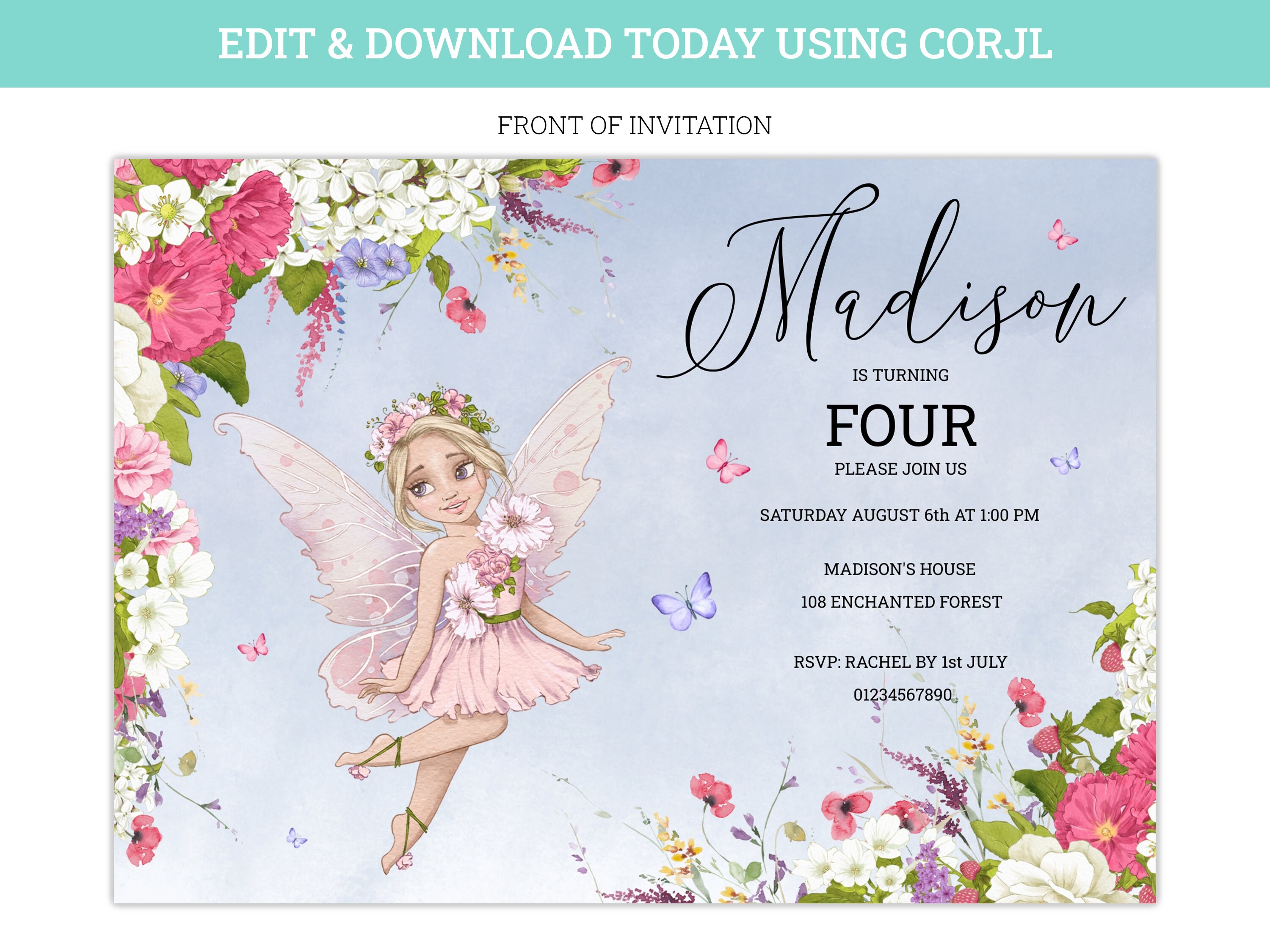 Fairy Invitation Fairy Garden Party Woodland Fairy Invite Etsy