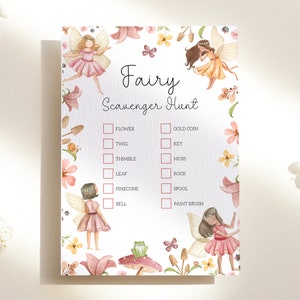 Fairy Scavenger Hunt Game, Editable Printable Woodland Fairy Party Game ...