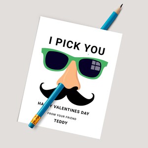 Ik kies je neus Valentine Tag, bewerkbare ik kies je klas Valentine Tag, afdrukbare kaartuitwisseling voor kinderen voor klasse Valentijnsdag cadeautag