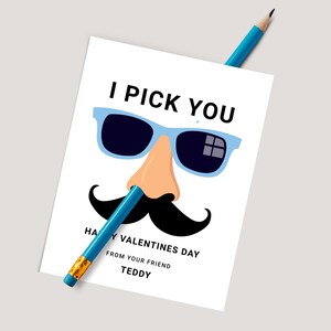 Ik kies je neus Valentine Tag, bewerkbare ik kies je klas Valentine Tag, afdrukbare kaartuitwisseling voor kinderen voor klasse Valentijnsdag cadeautag