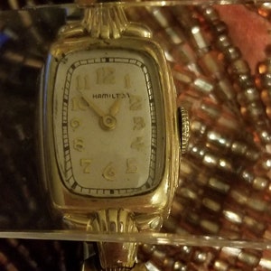 Vintage Mechanical  10K Gold Filled case Hamilton watch- runs, keeps time