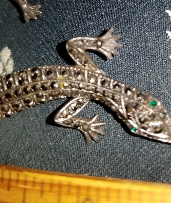 Set of three Sterling silver lizards 4",3",2" - image 1
