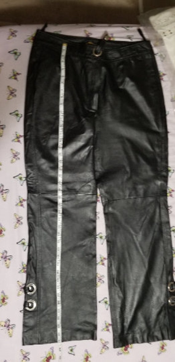 Mertostyle Woman Black Leather Pant Size 14 - image 1