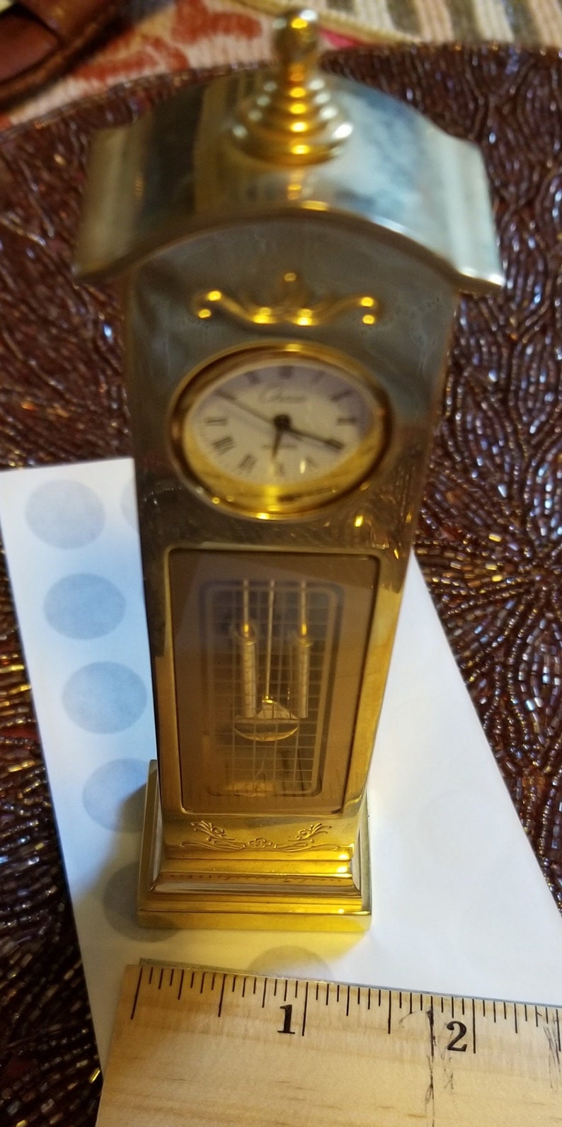 Solid Brass Chass Quartz Desk Clock - Keeps Time, New Battery - Etsy