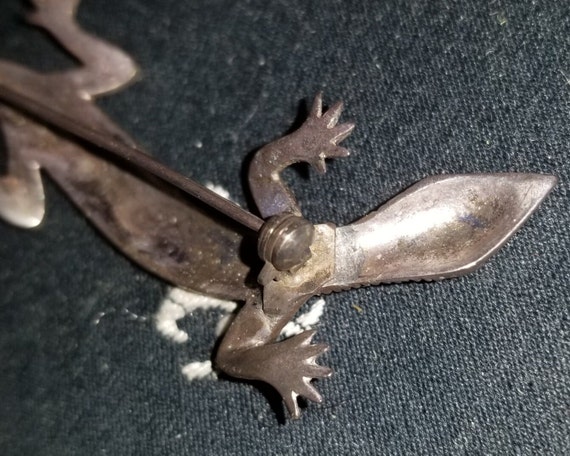 Set of three Sterling silver lizards 4",3",2" - image 2