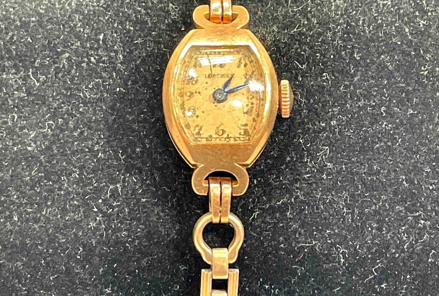 Vintage Solid 14k Rose Gold Longines Mechanical Watch Longines 14K Rose Gold Tonneau Art Deco Watch main image 3