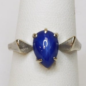 14K White Gold Vintage Ring W/ Blue Star Sapphire