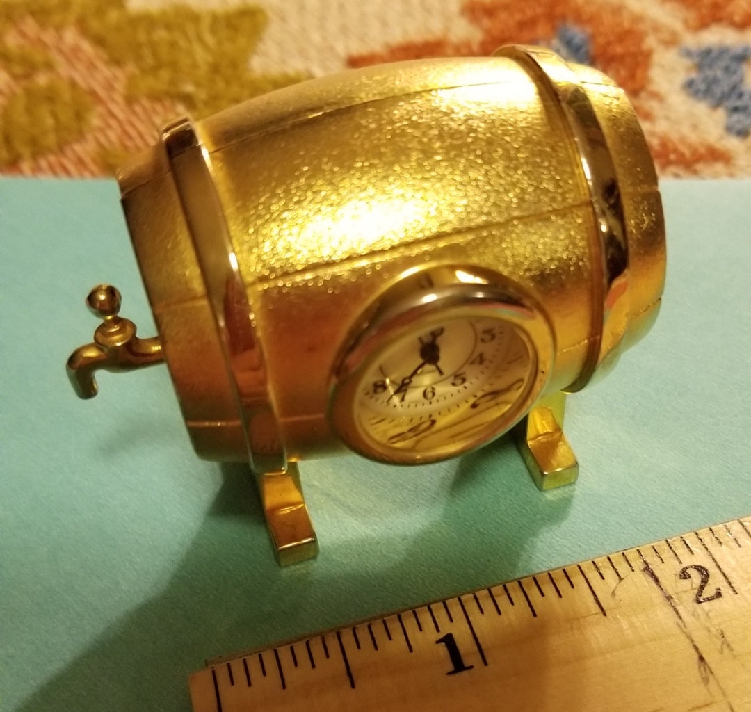 Solid Brass Small Desk Clock Keeps Time, New Battery Etsy