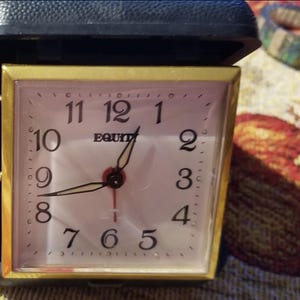 Vintage Folding Alarm clock  Equity - keeps time