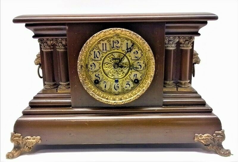 【希少】E.Ingraham社（イングラハム）アンティーク 置き時計 Antique E. Ingraham Anchor Mahogany Mantel Clock (no Bezel and