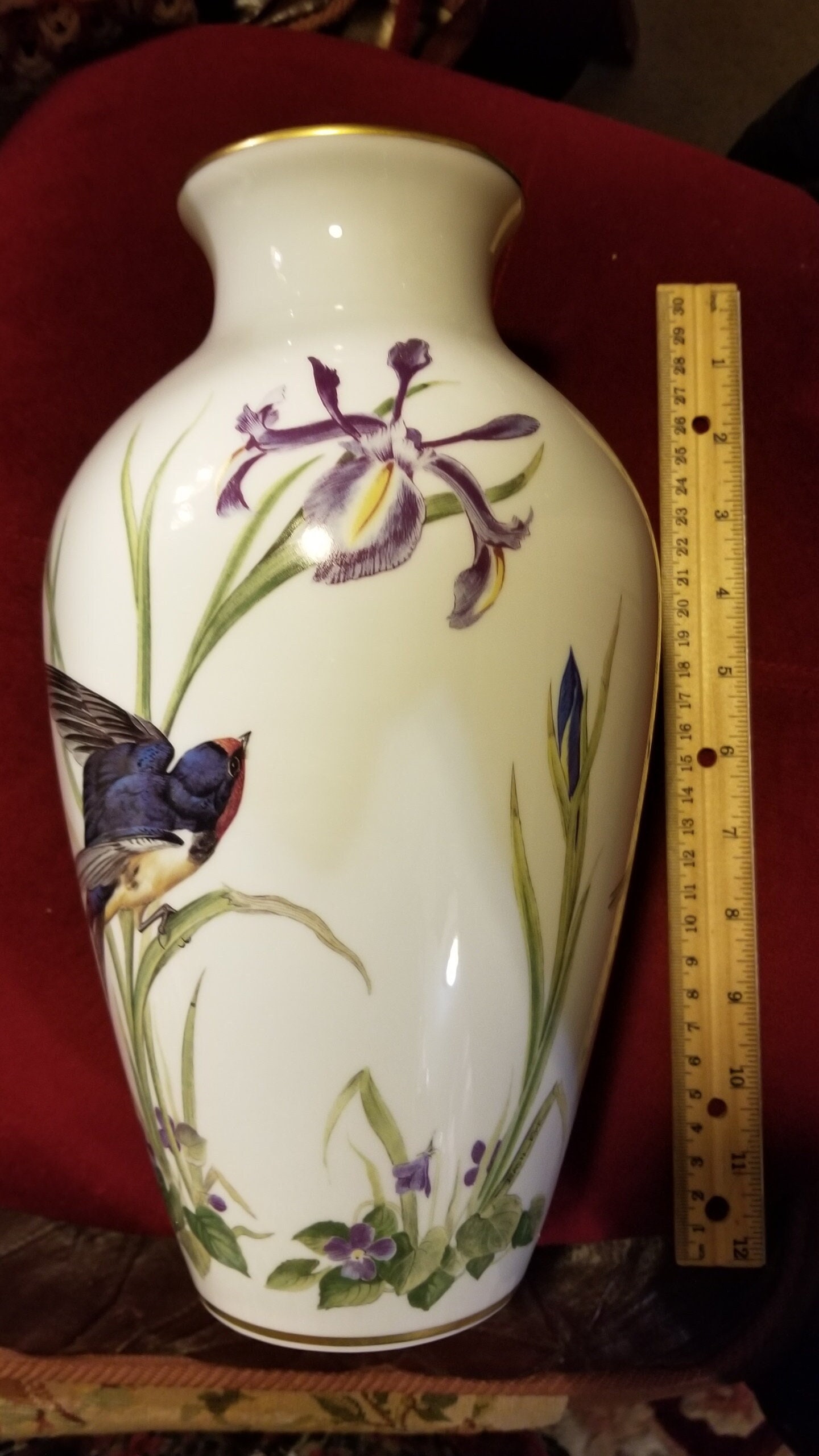 Franklin Porcelain The Meadowland Bird Vase by Basil Ede Franklin Porcelain The Meadowland Bird Vase by Basil Ede