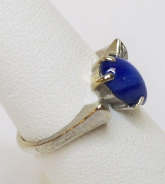 14K White Gold Vintage Ring W/ Blue Star Sapphire - image 2