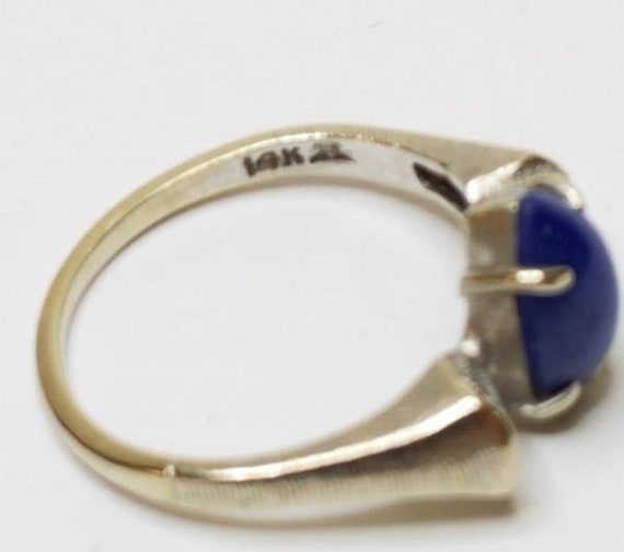 14K White Gold Vintage Ring W/ Blue Star Sapphire - image 5