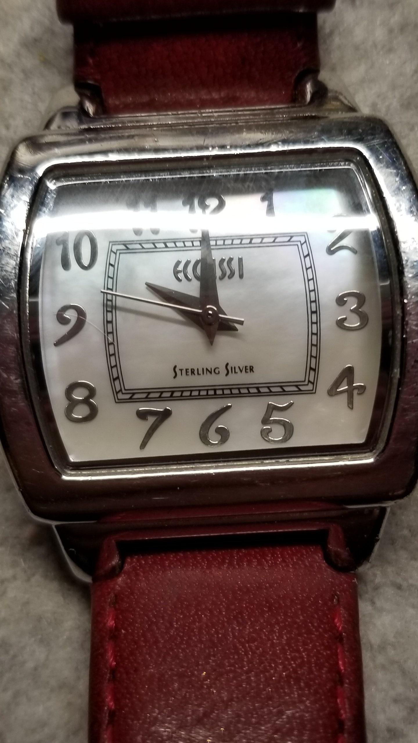 Ecclissi Sterling Silver Women\'s Watch Works Runs Keeps Time Used Black Band Vintage Ecclissi 925 Sterling Silver Ladies Watch Genuine  main image 2
