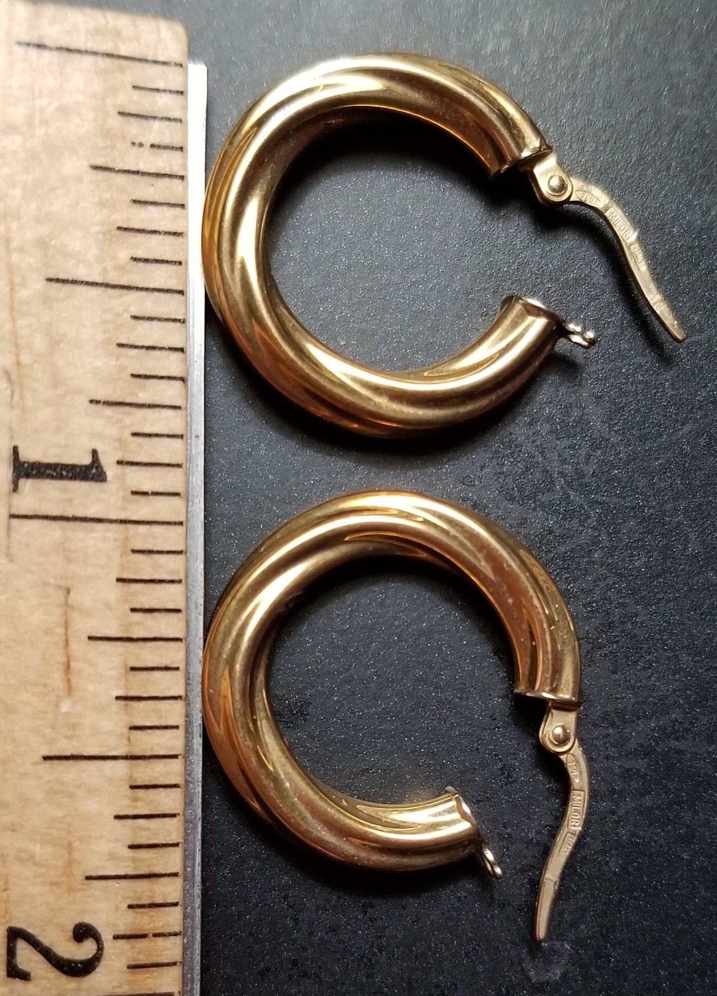 Gold Earrings Italy 750 - Etsy