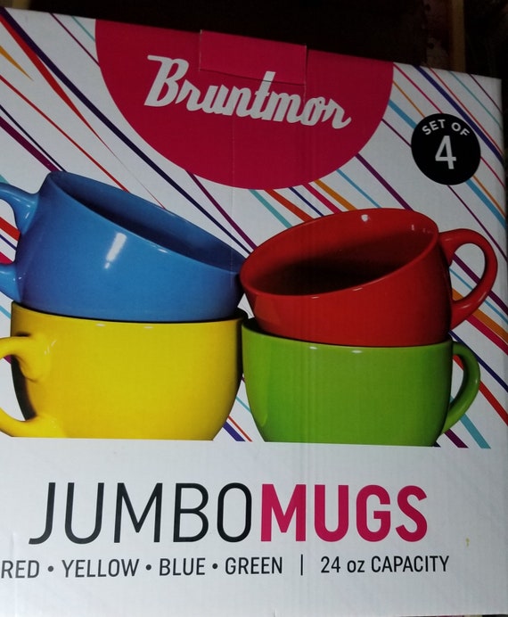 Set of 4 Jumbo Mugs 24 Oz Each - Etsy