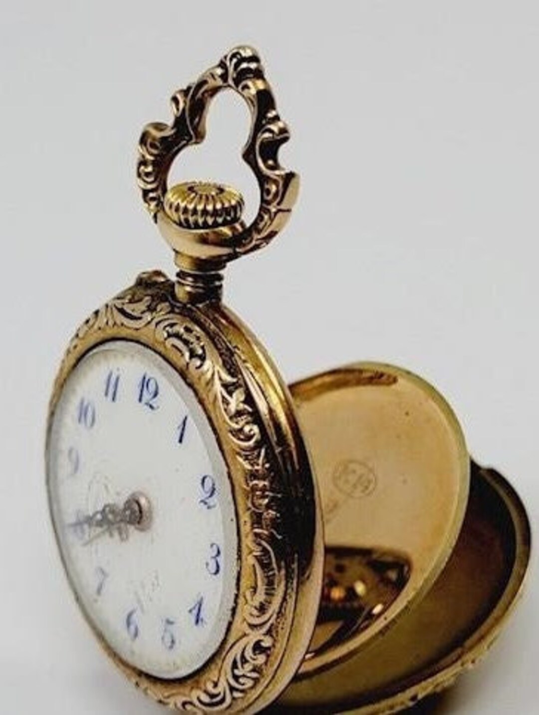 Montre De Poche En Or Jaune 14 Carats 17.0 G - Fonctionnelle, Cadran émaillé - Occasion Très Bon état