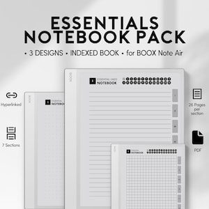 Pacchetto di quaderni per BOOX Note Air / Pacchetto di quaderni digitali / Quaderno a righe con puntini / Diario minimalista / Modello per prendere appunti / Appunti per riunioni