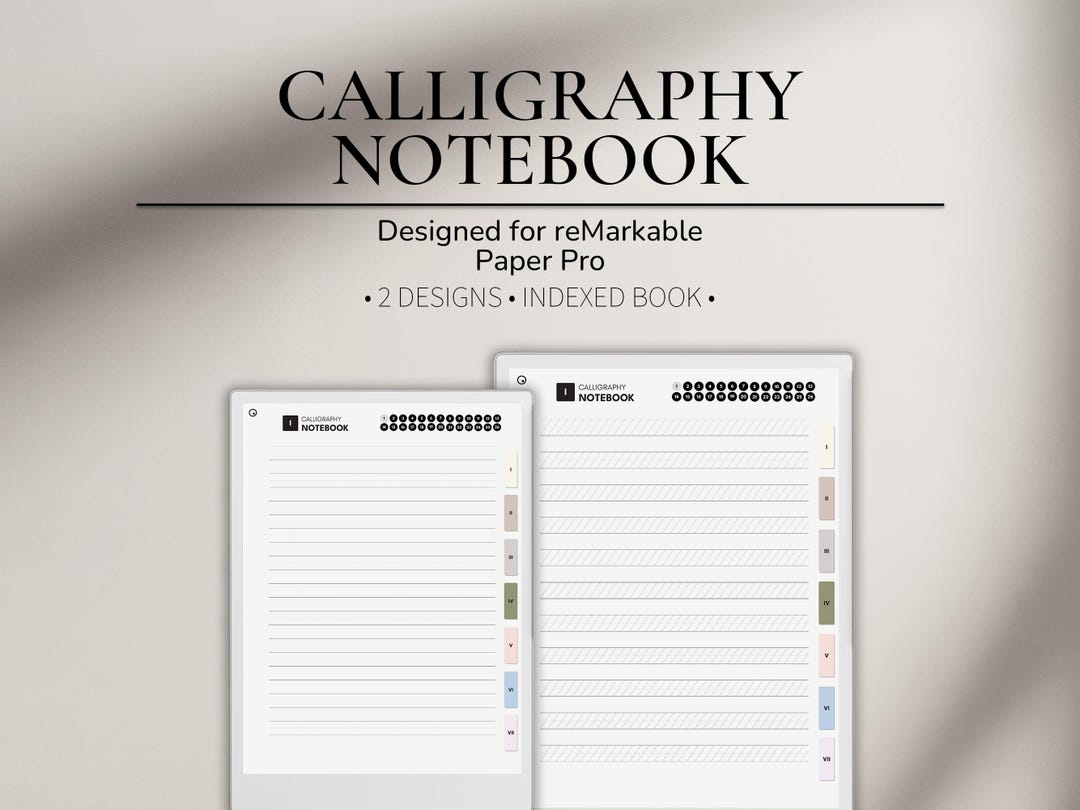 Calligraphy Practice Notebook for Remarkable Paper Pro | Digital ...