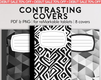 reMarkable 2 Contrasting Covers | Custom Cover | Sleep Screen | reMarkable 1 & 2 templates | Digital Cover | Instant Download