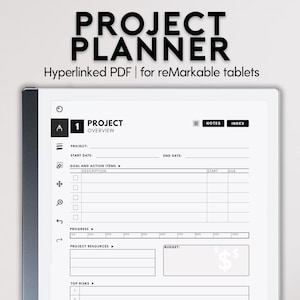 Project Planner | fits reMarkable 2 | Business Project Management | Work Project Timeline | Risk Tracker | Project Tracker for remarkable