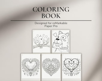 Coloring Book for reMarkable Paper Pro | Whimsical Romance Adult Coloring Book | Tracing Book for reMarkable Paper Pro | Calming Coloring
