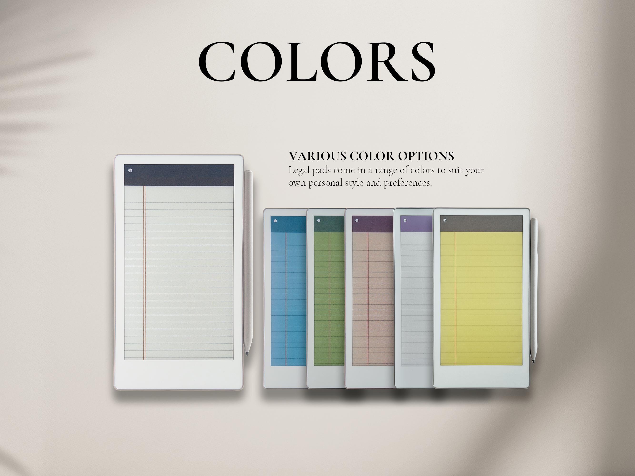 Legal Pad Notebook Template for Remarkable Paper Pro Move | Yellow ...