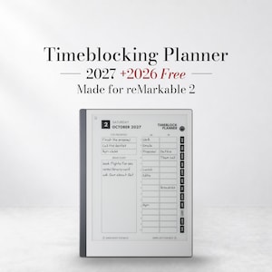 Zeitblockplaner für reMarkable 2 | Produktivitätsplaner | Zeitmanagement | Tagesthemen | Aufgabenbündelung | Sofort-Download