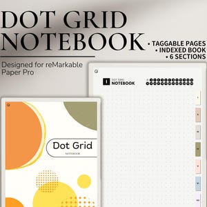 Dot Grid Notizbuch für reMarkable Paper Pro | Digitales Notizbuch | Minimalistisches Journal | Notizbuch | Projektplaner | Meeting-Planer